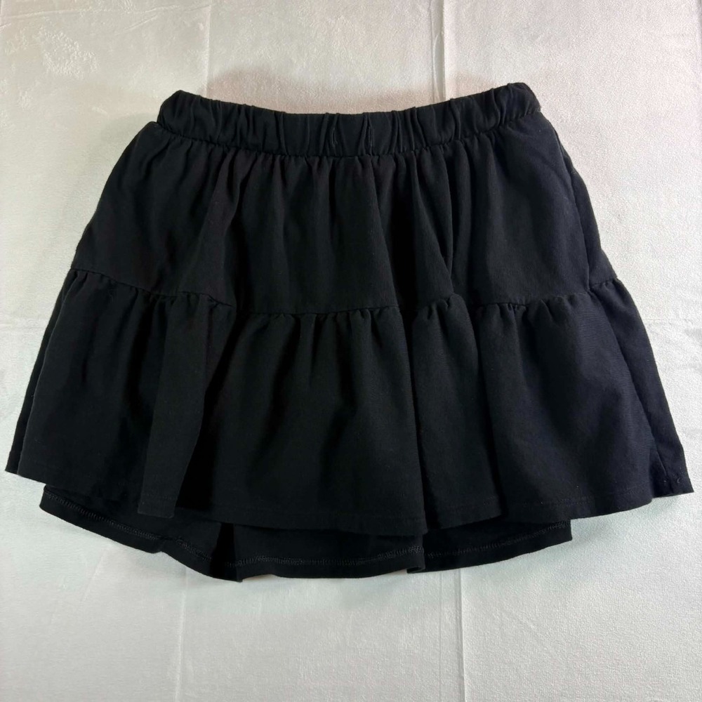 Cat & Jack Girls Black Tiered Ruffle Skort Built In Shorts Size Large L 10 12